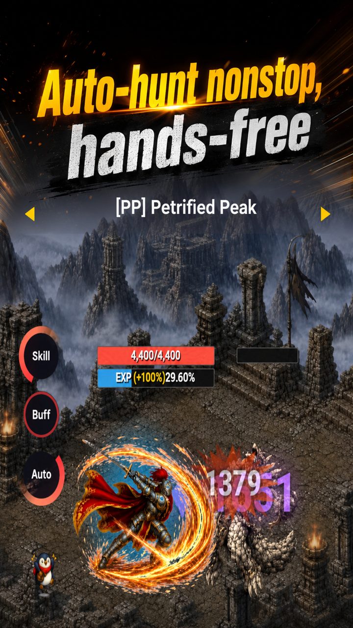 Auto-hunt nonstop, hands-free