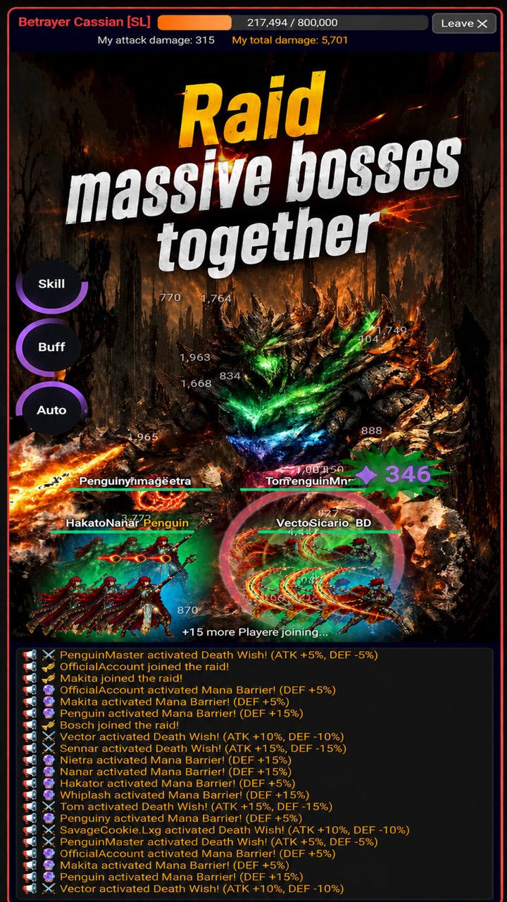 Raid massive bosses together